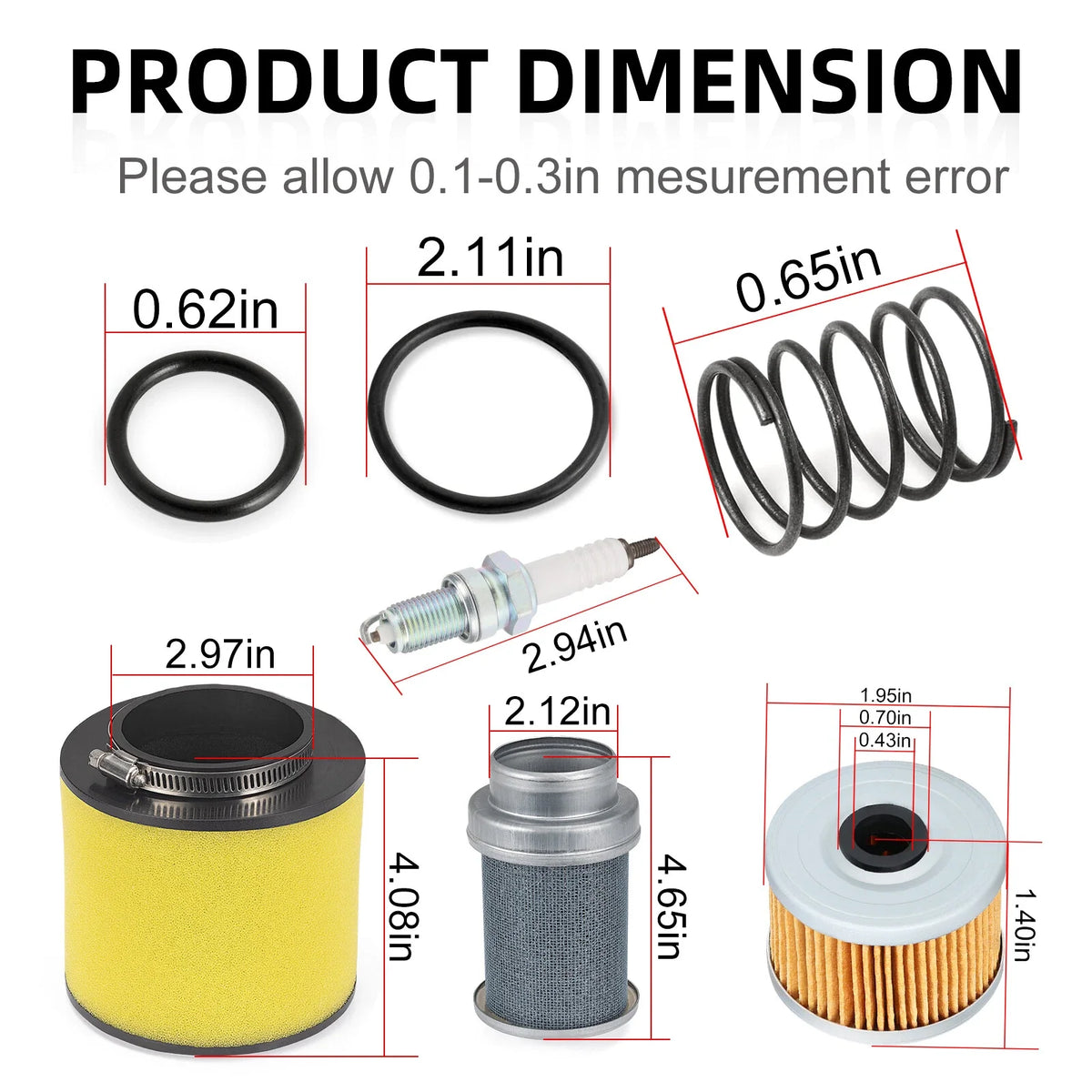 Air Filter Air Cleaner Body Oil Filter Spring for Honda FourTrax 300 (1988–2000)