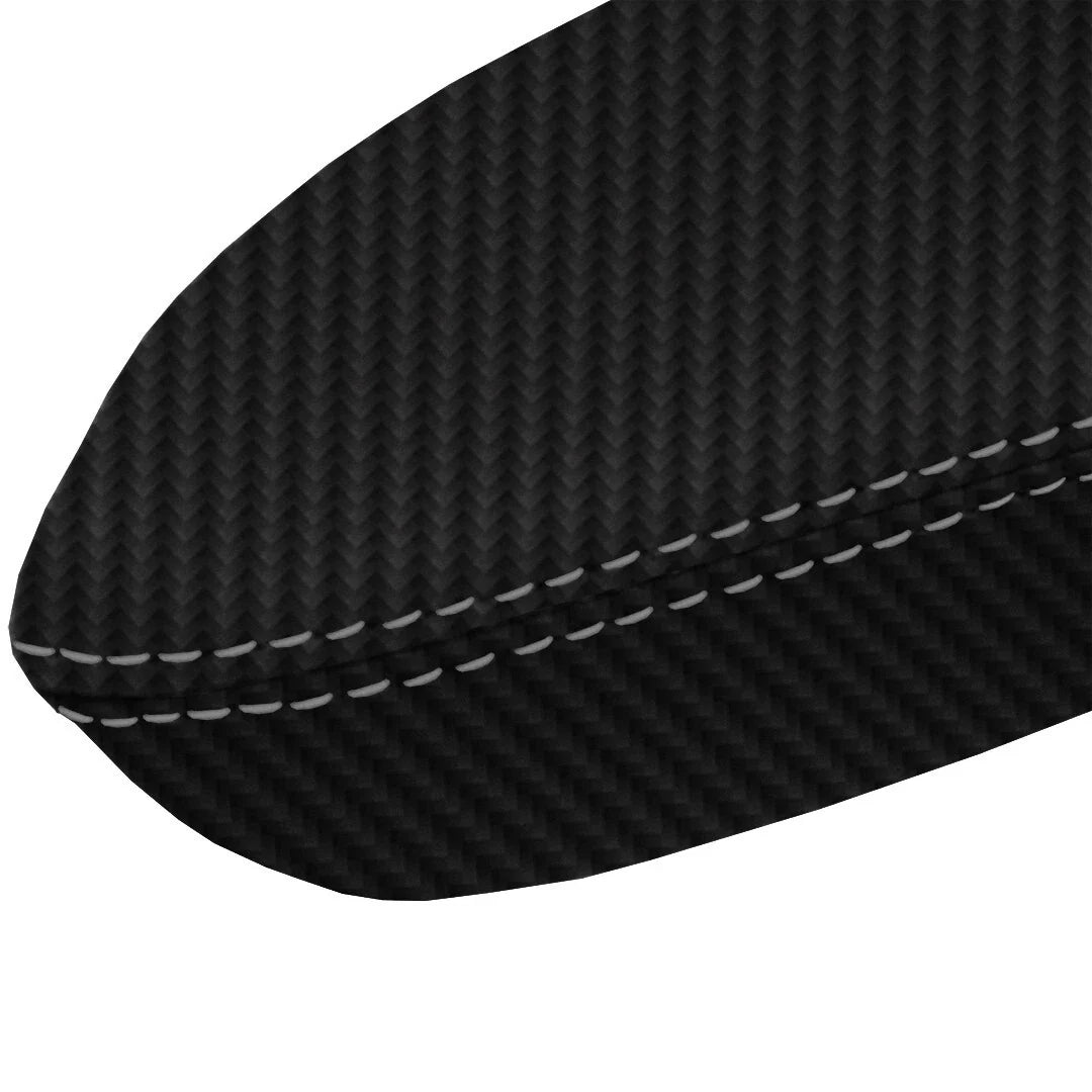 Door Panel Armrest Cover for Acura TSX (2009–2014) - PVC Carbon, Gray Stitch