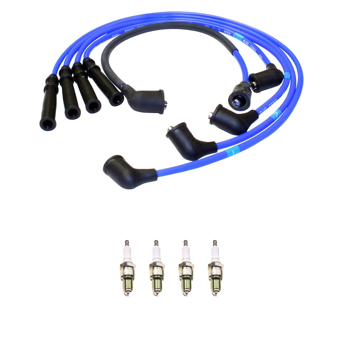 NGK 7mm Wire Set 4 Spark Plugs for Mazda B220 (1987–1993)