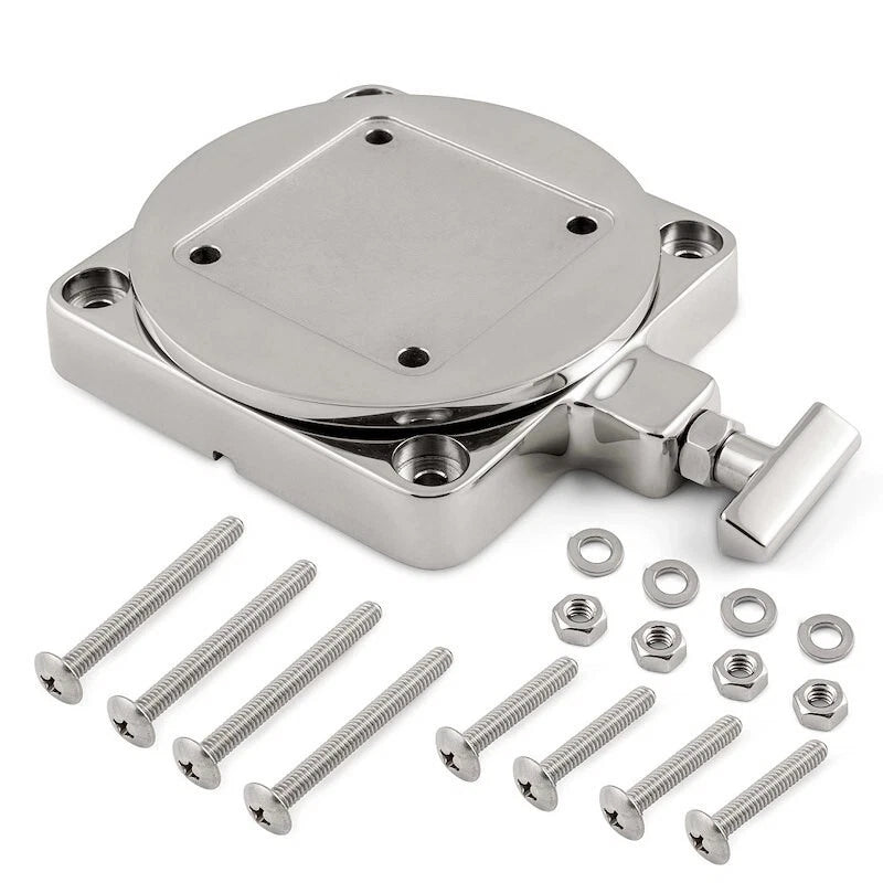 Stainless Steel Low-Profile Swivel Downrigger Mount Base for