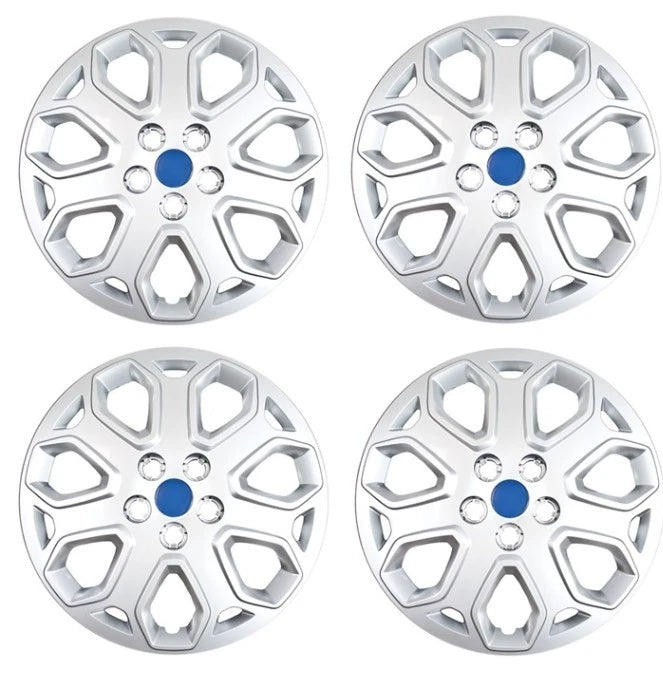 Set of 4 Snap On Silver 16" Wheel Hub Caps for Ford Focus (2012–2014) 46316S