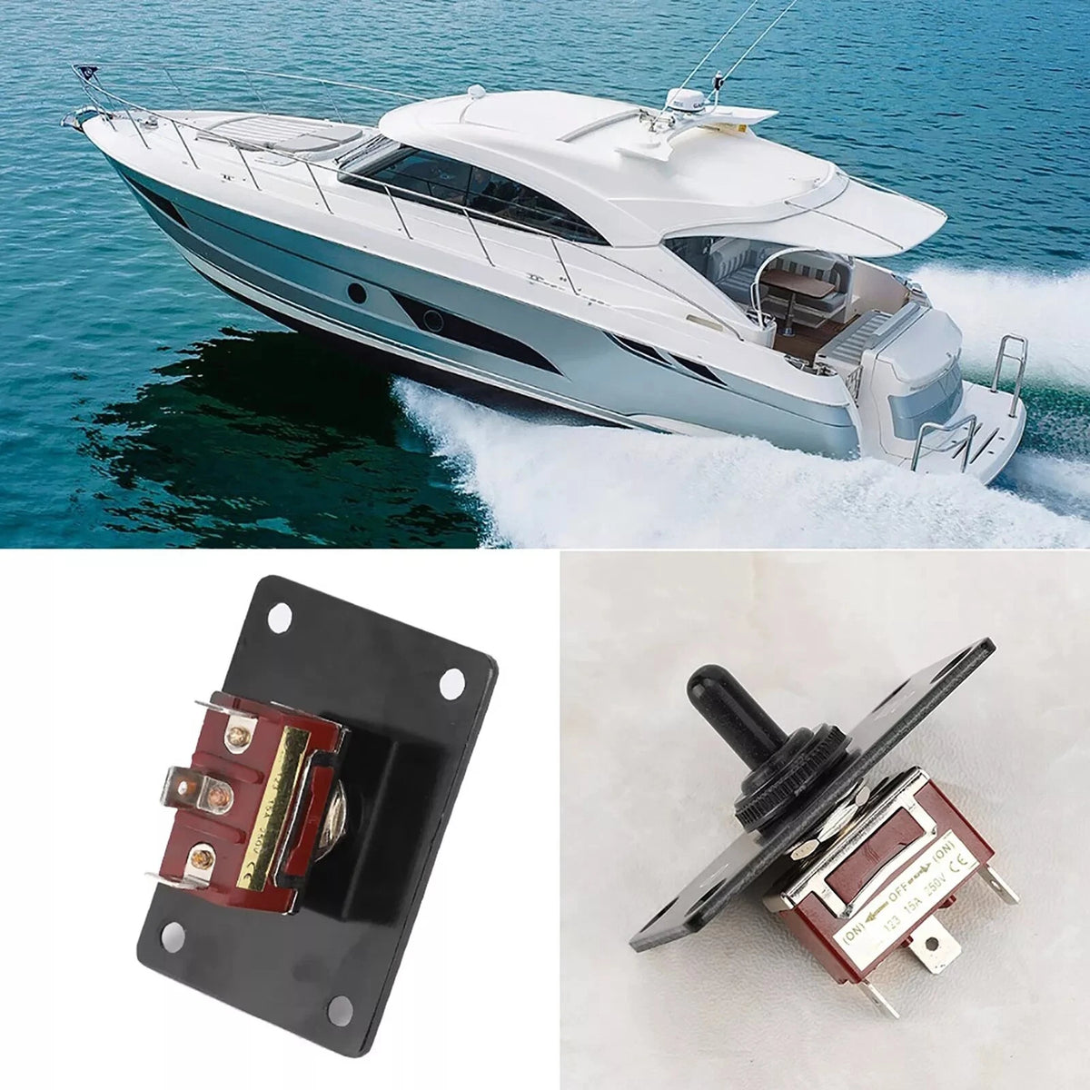 2X Toggle Switch 12V On/Off Up/Down Trim Tab Panel for RV Caravan Marine
