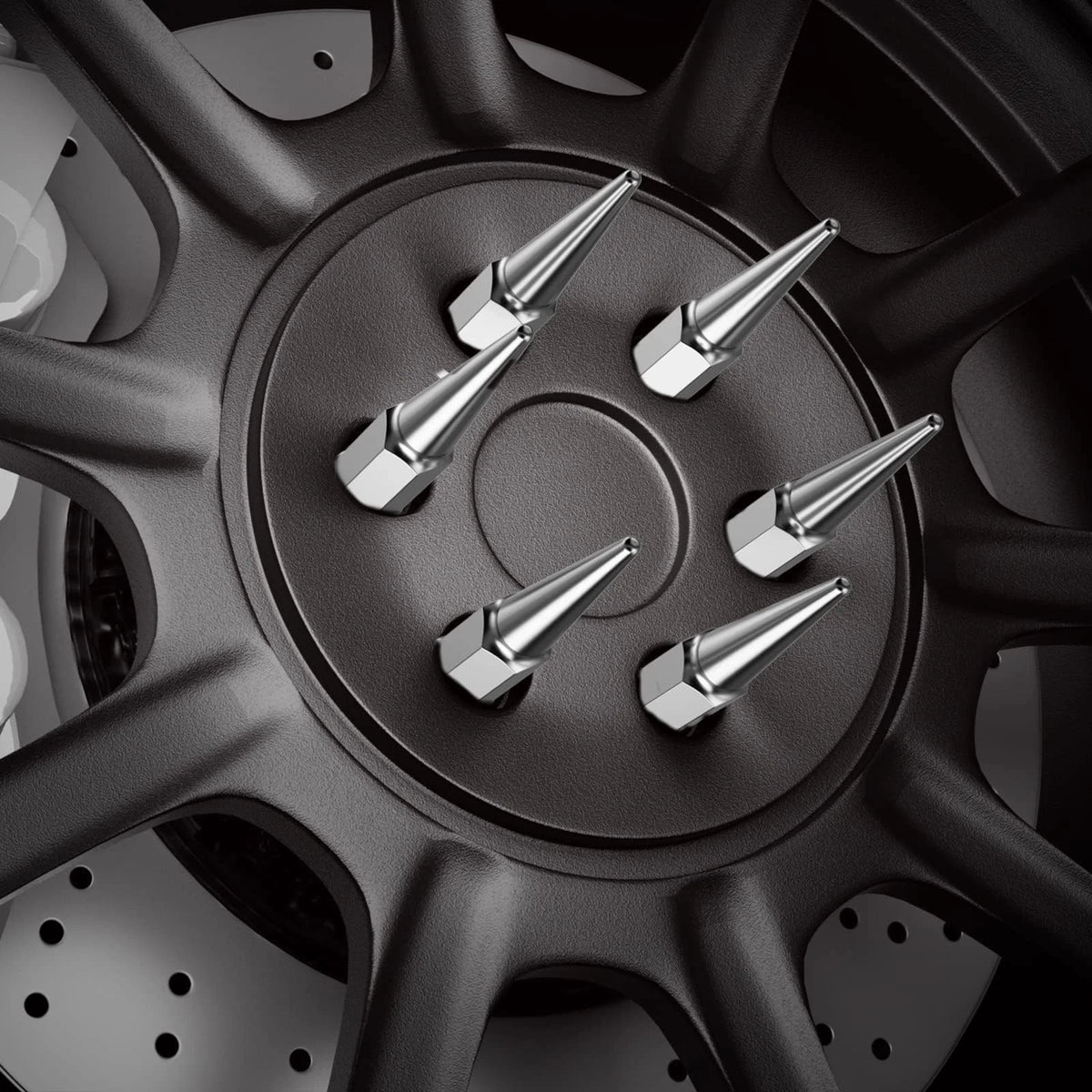 14mm x 1.5 Chrome Closed End Wheel Spike Lug Nuts for Chevy Silverado