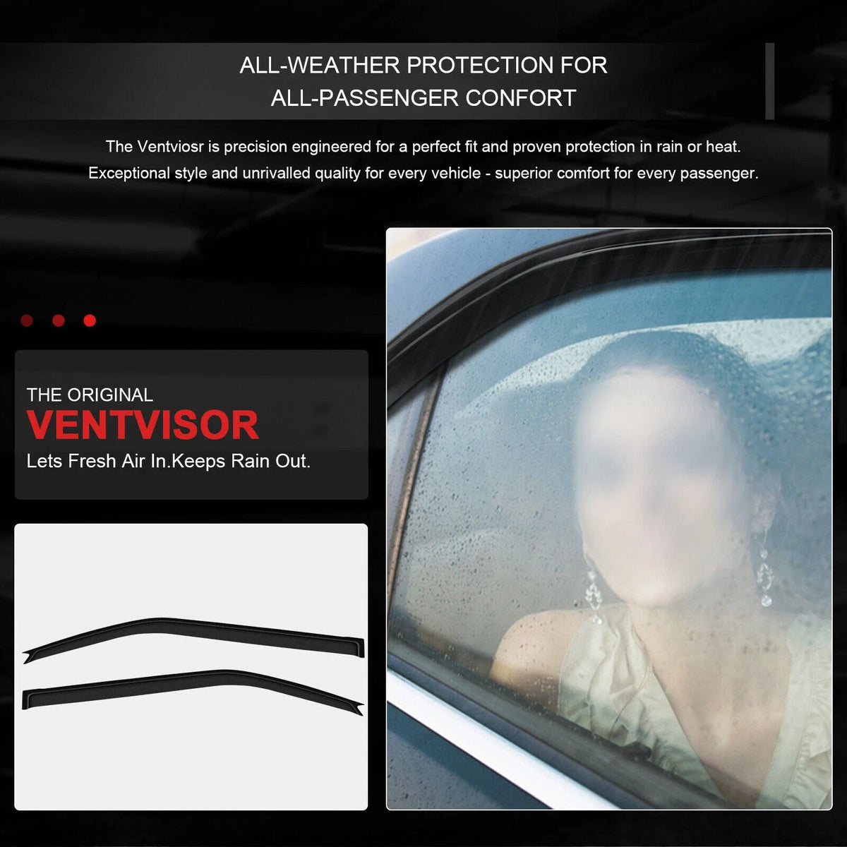 Wavy UV Window Visor Vent Shade Rain Guard for Scion TC (2011–2015)