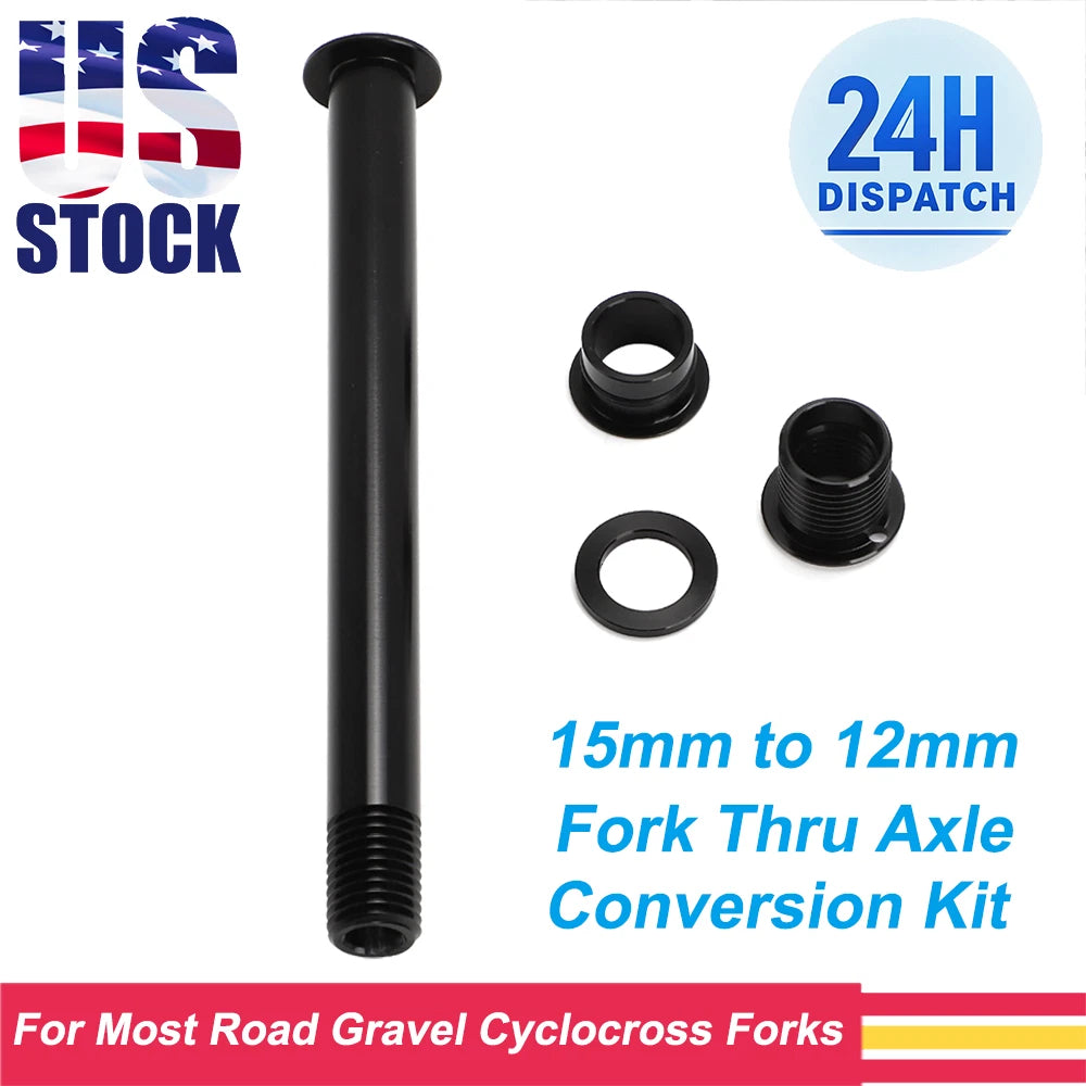 15mm to 12mm Fork Thru Axle Conversion Kit for Road Gravel Cyclocross Forks