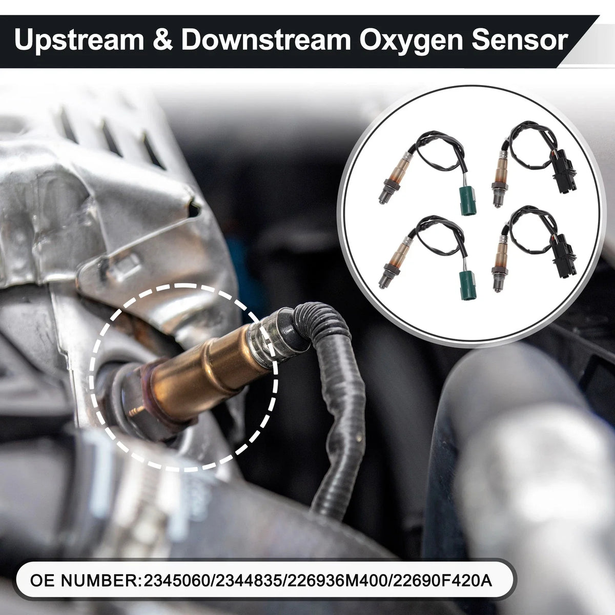 Set of 4 Upstream & Downstream Oxygen Sensors for Nissan Armada (2004–2020) 2345060