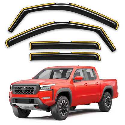 Set of 4 Window Rain Guards for Nissan Frontier (2022–2026)