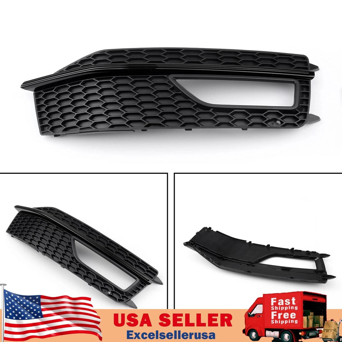 Right Bumper Fog Light Lamp Cover Grille for Audi A4 S-line S4 (2013–2015) 8K0 807 682M 8K0 807 681 L