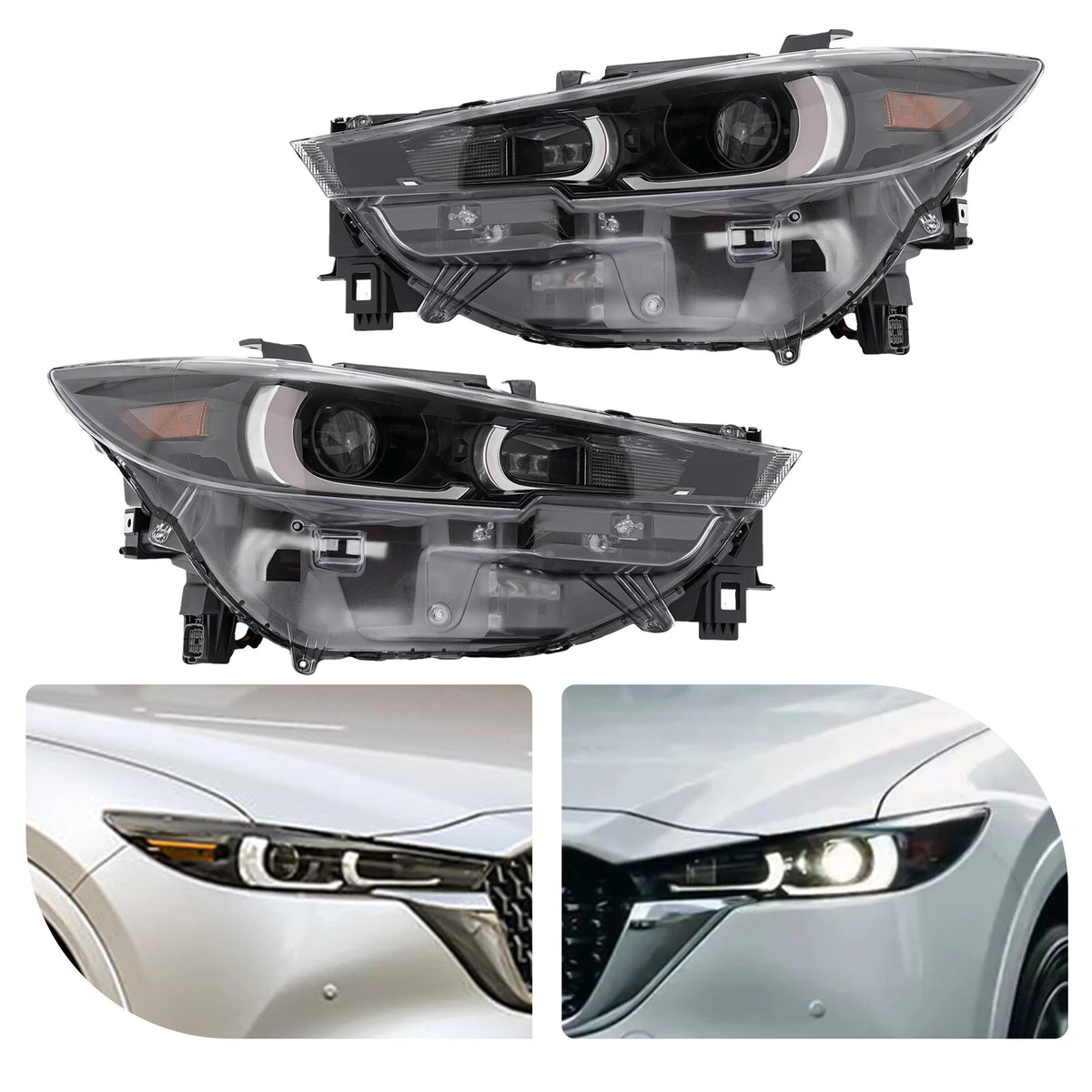 2X Full LED Headlights for Mazda CX-5 (2022–2024) KPF151040, KPF151030