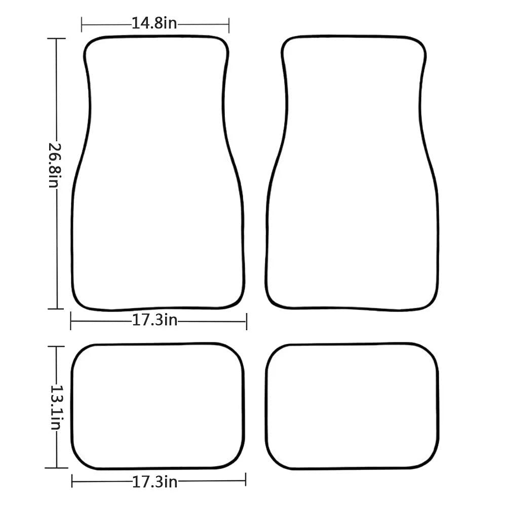 Set of 4 All-Weather Rubber Floor Mats for SUV, Truck, Van