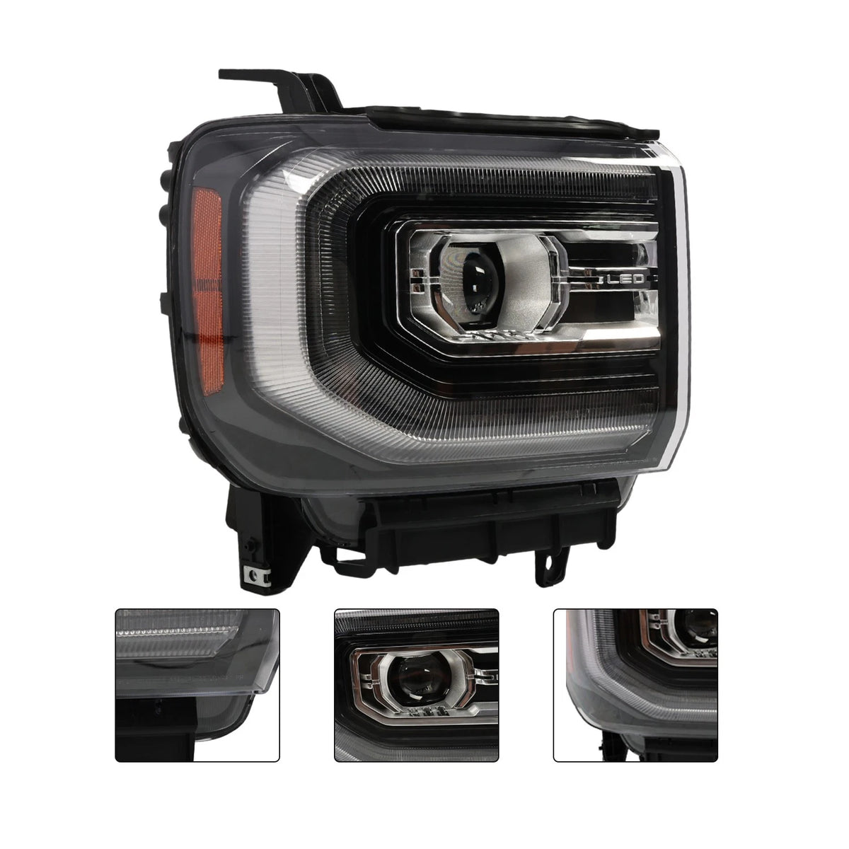Full LED Projector Headlight for GMC Sierra 1500 (2016–2018) GM2503459, 84046789, 23306130, 23395604, 23506753