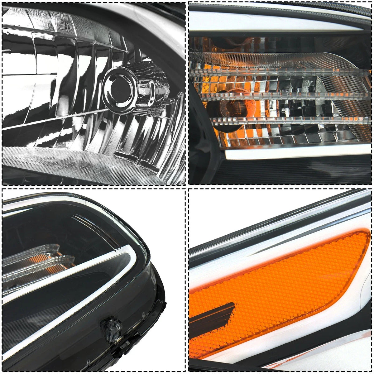 Pair of Black Housing Halogen Headlights for Kia Soul (2014–2019)
