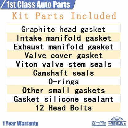 Head Gasket Set with 12 Bolts for Subaru Baja Impreza Legacy 2.5L (1999–2003)