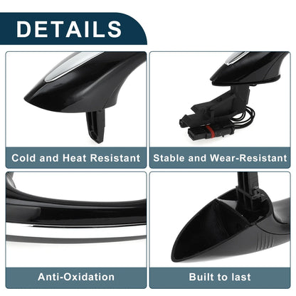 Rear Right Exterior Door Handle for BMW F07 F10 Black Silver Tone