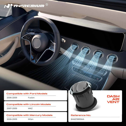 A-Premium Dash AC Heater Air Vent Chrome for Ford Fusion (2006–2009) 8H6Z19893AA