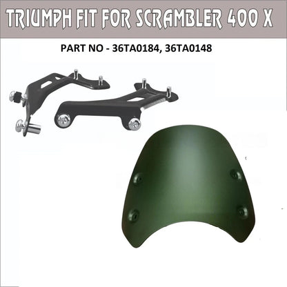 Green High Fender Kit & Flyscreen for Triumph Scrambler 400x (36TA0179, 36TA0184, 36TA0148)