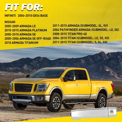 Chrome Outer Door Handle for Nissan Titan/Armada (2004–2015)