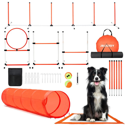 Dog Agility Course Set for Backyard Obstacle Training