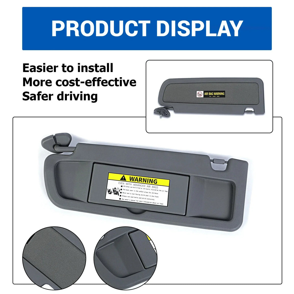 Driver Side Sun Visor for Honda Civic (2006–2011)