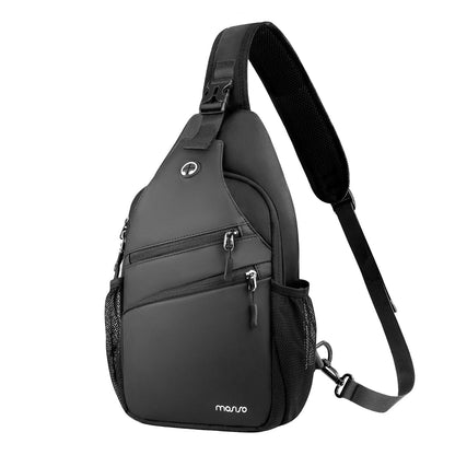 Crossbody Sling Bag for Men (14.57 x 8.27 x 3.15 inches) - Black
