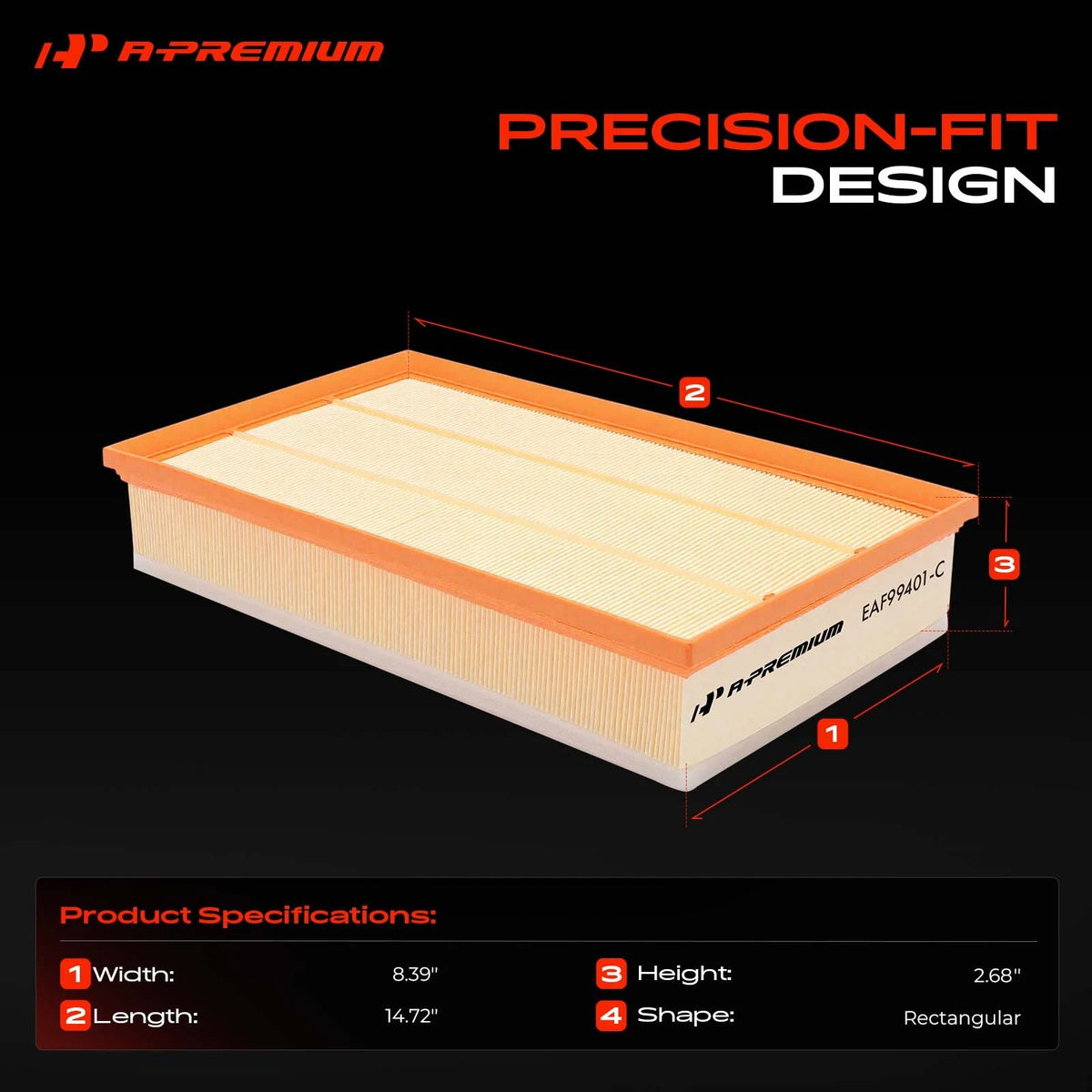 Engine Air Filter for Audi TT Quattro RS3 (2017–2024) - 3Q0129620, 3Q0129620A, WA10896