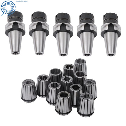 Set of 5 BT40 ER32 Precision Chucks with 12 Collets for High Speed (20000RPM)