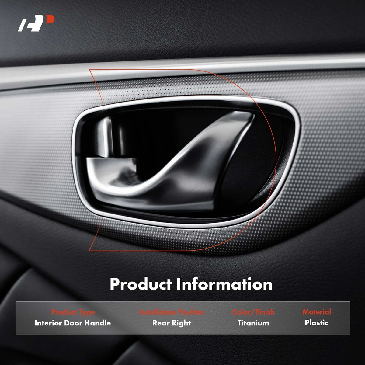Rear Right Interior Door Handle for Honda Element (2003–2011) 72620SCVA01ZD, 72620-SCV-A01ZD