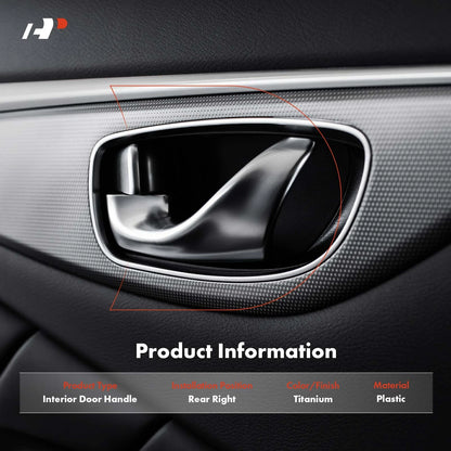 Rear Right Interior Door Handle for Honda Element (2003–2011) 72620SCVA01ZD, 72620-SCV-A01ZD