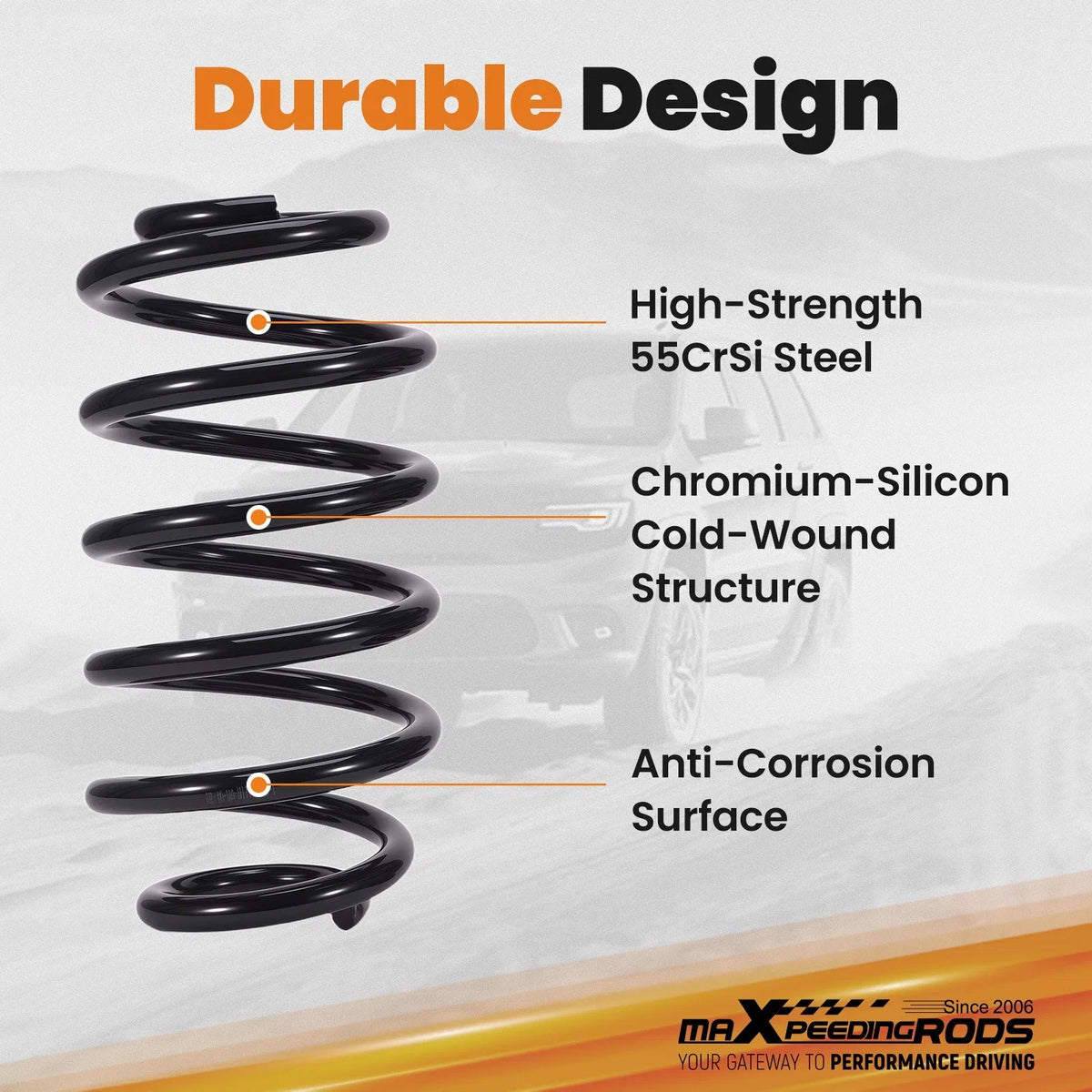 4" Drop Rear Suspension Lowering Springs for GMC Yukon Tahoe Avalanche (2007–2020)