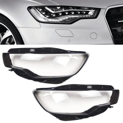 Set of 2 Clear Headlight Lens Covers for Audi A6 C7 (2011–2015) 4G0941044E, 4G0941044B