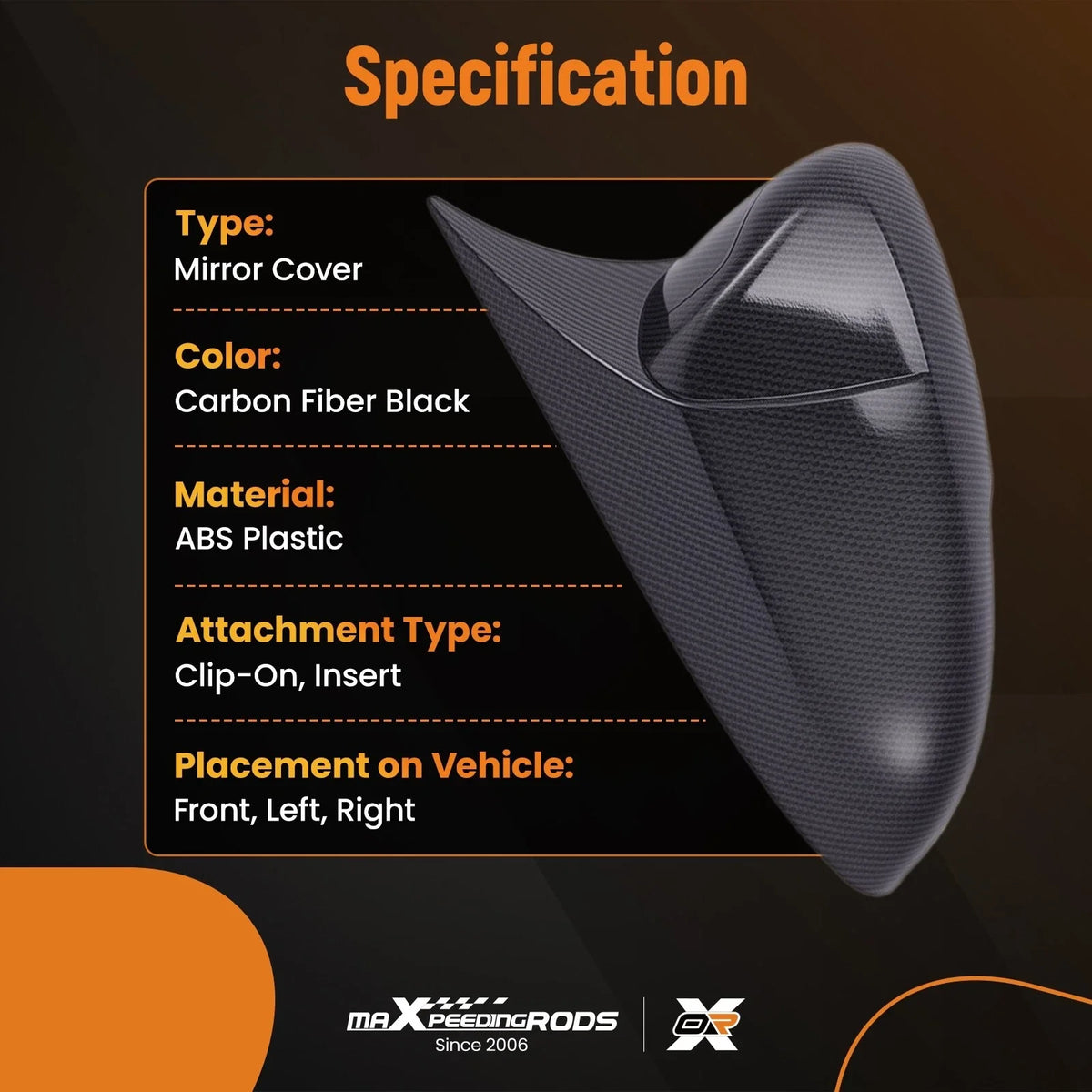 Mirror Cap Pair for BMW 1 2 3 4 Series F20 F30 (2011–2020) 51167292745 Carbon Black