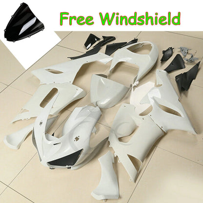 Unpainted White Injection Fairings for Kawasaki Ninja ZX6R ZX636 (2005–2006)