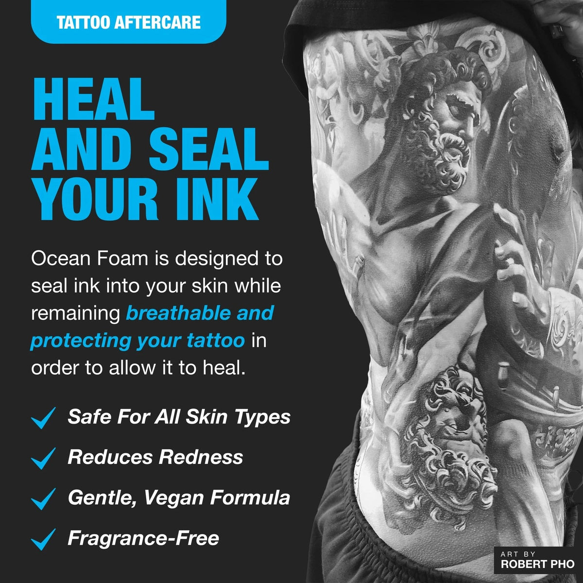 H2Ocean Ocean Foam Tattoo Aftercare for (Water Based, 2 oz)