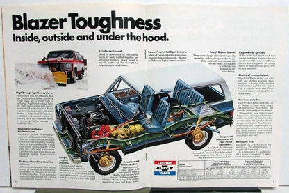 Chevrolet Blazer Truck Sales Brochure Original (1975)