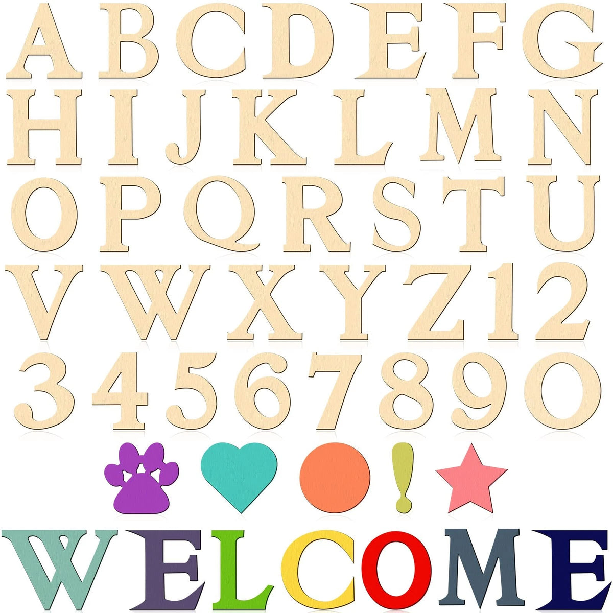 492 Pieces Wooden Alphabet Letters and Numbers Set
