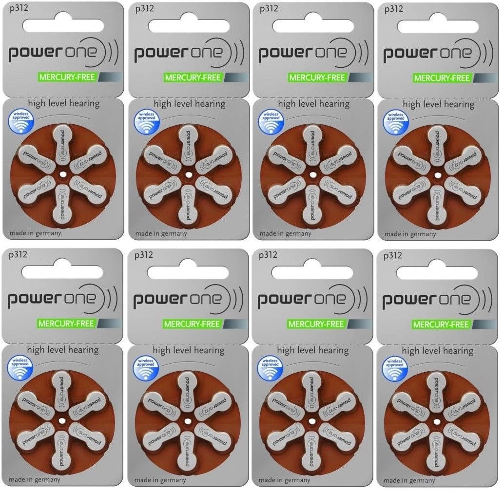 240 Pcs Power One Hearing Aid Batteries Size P312 (Expire 2023)