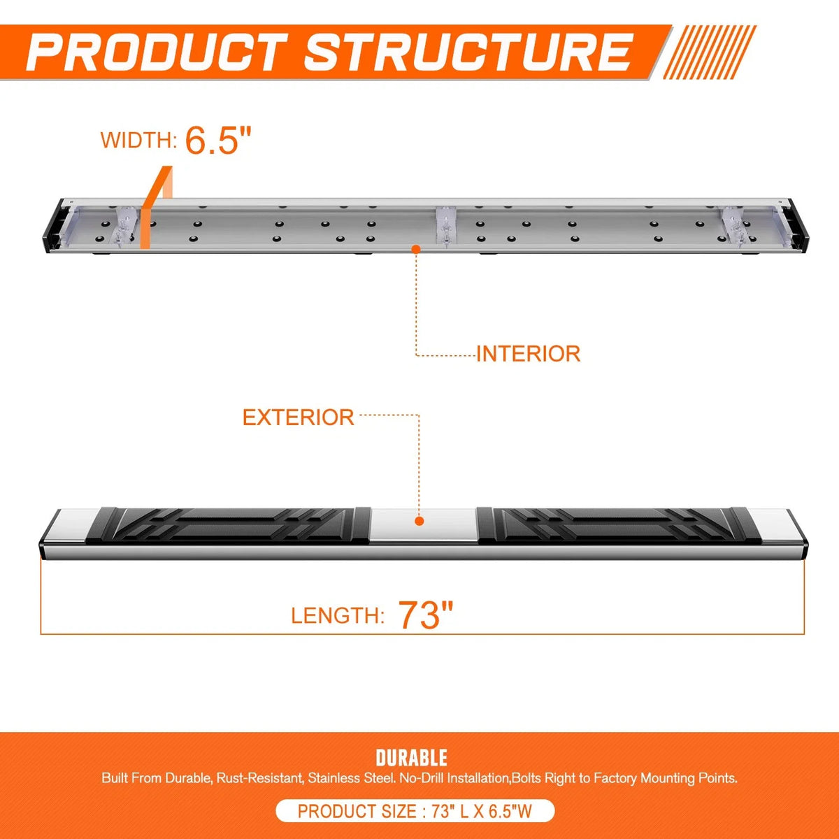 Set of 2 Side Step Nerf Bars for Traverse Acadia Enclave Outlook (2007–2017)