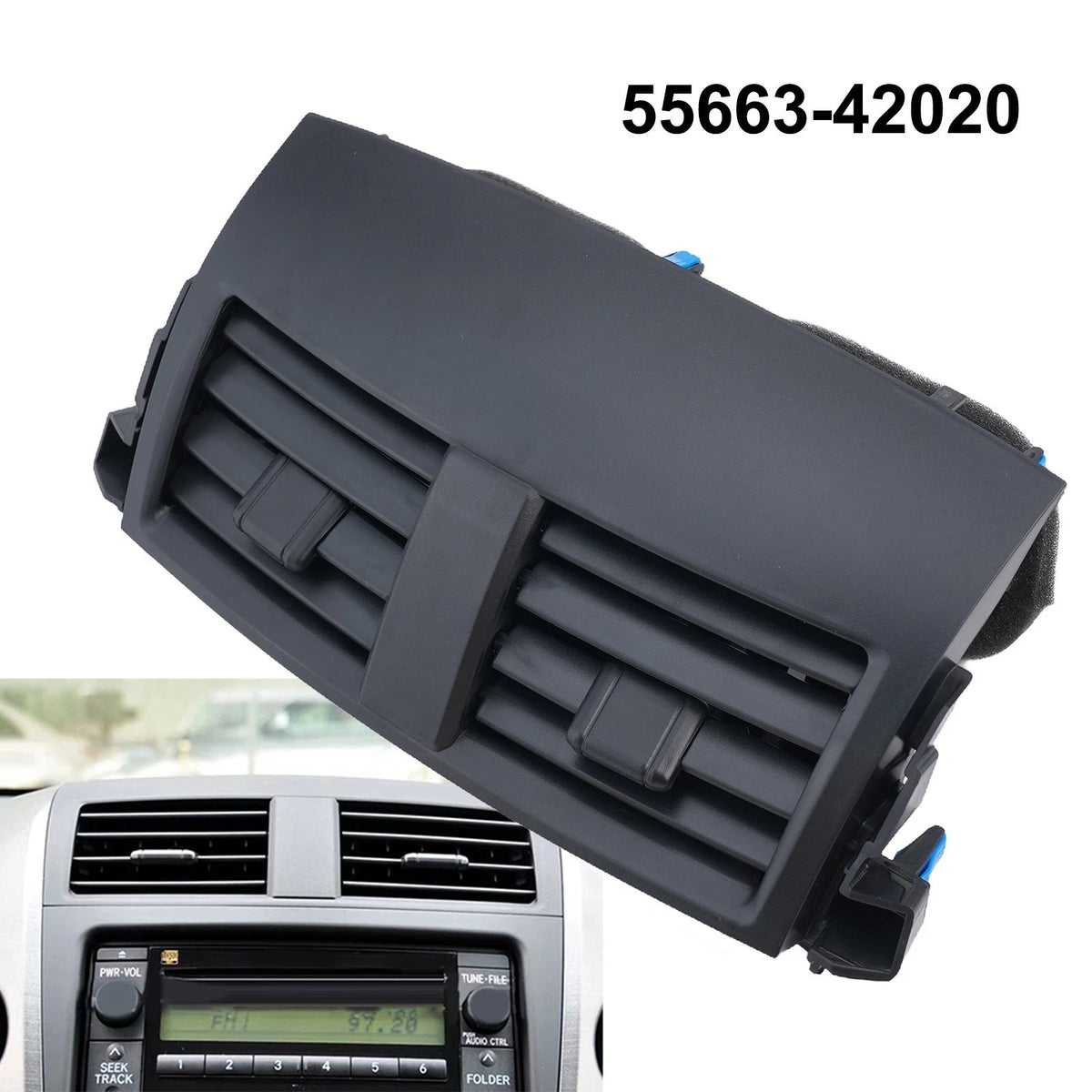 Black ABS Center Dash Vents Panel for Toyota RAV4 (2006–2012)