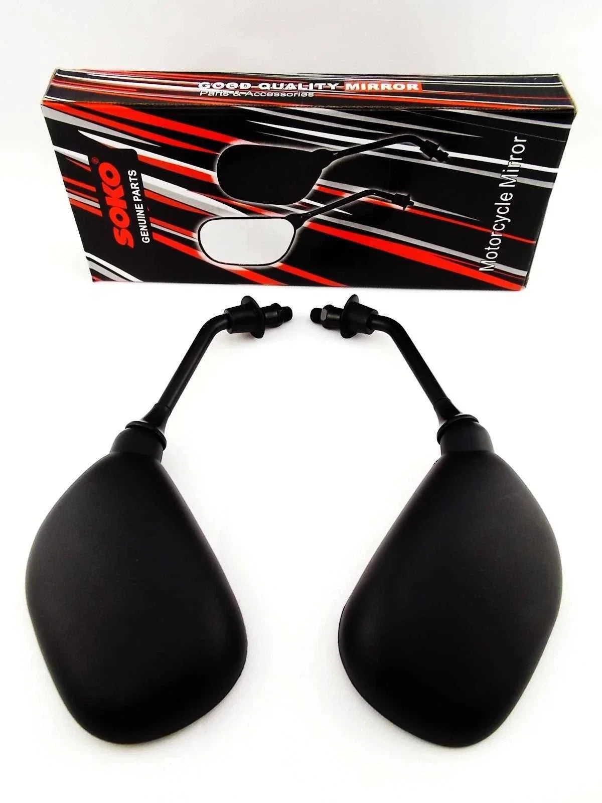 Black Oval Soko Rear View Mirrors for Yamaha SRX400 (1985-1997)