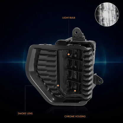 Full LED Fog Lights for GMC Sierra 1500 (2019–2022) Smoked Lens w/Switch & Bezels