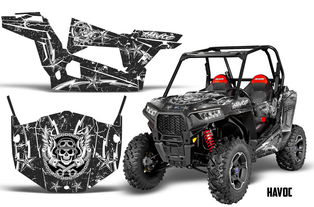 Wrap Graphics Sticker Decal for Polaris RZR 900S (2015–2016) POL-900S-15-16-HAVOC-WHTE