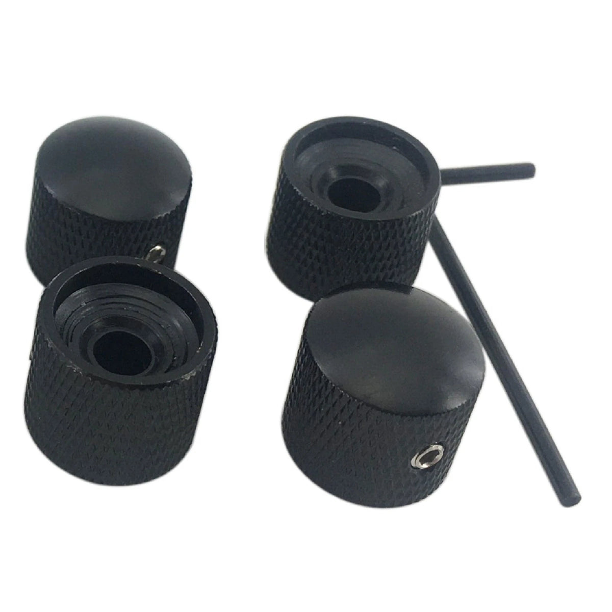 Set of 4 Black Metal Dome Tone Volume Control Knobs for Electric Guitar Bass