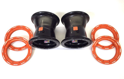 DWT G3 Orange Rear Dual Beadlock Rims Wheels 9" 9X9 4/115 for YFZ450 Banshee Raptor (2004–2023)