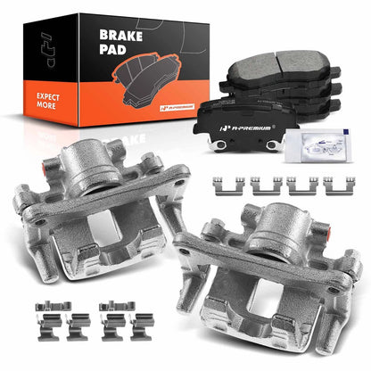 Set of 6 Rear Side Brake Calipers & Ceramic Pads for Dodge Avenger (2014)