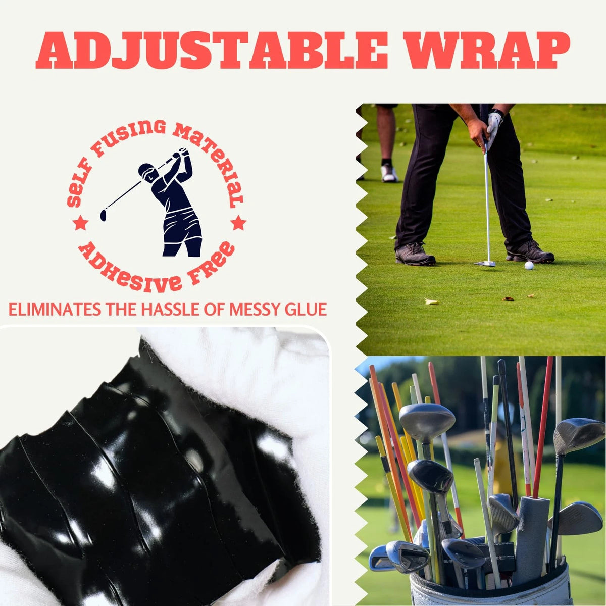 Golf Grip Wrapping Tape for Golf Clubs - Black