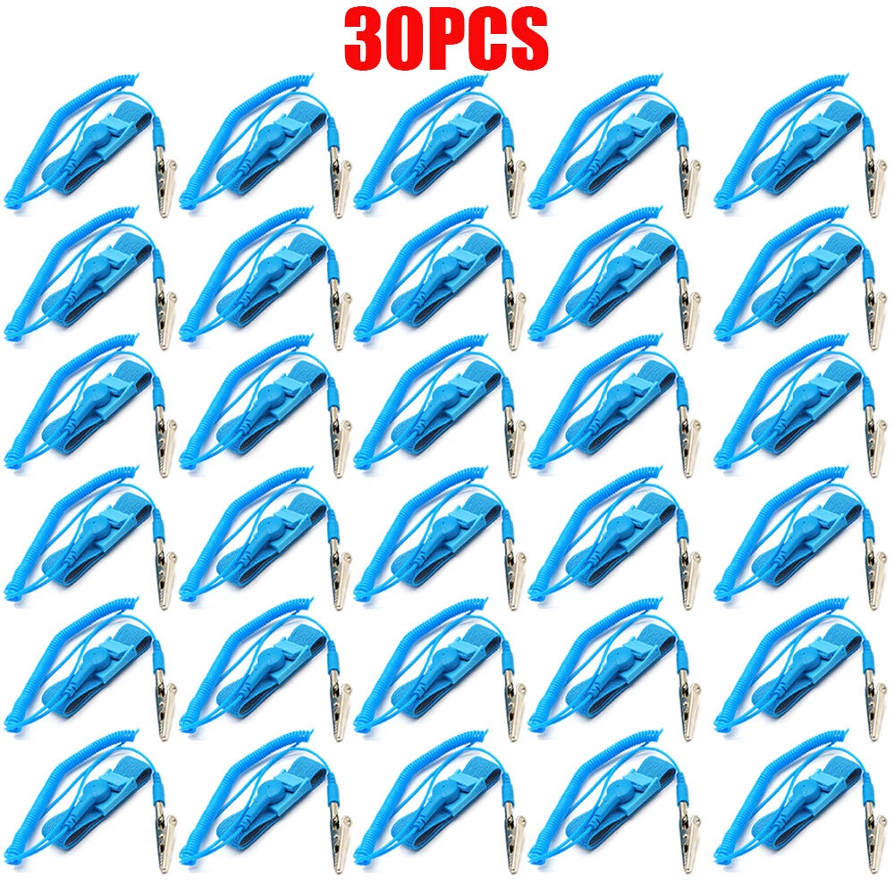 30PCS Anti-Static ESD Adjustable Wrist Strap Band for