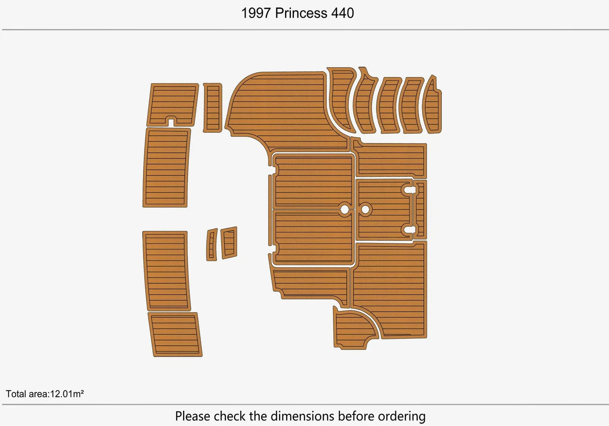 Seadek Swim Platform Mat for Princess 440 (1997) - EVA Foam Teak Flooring