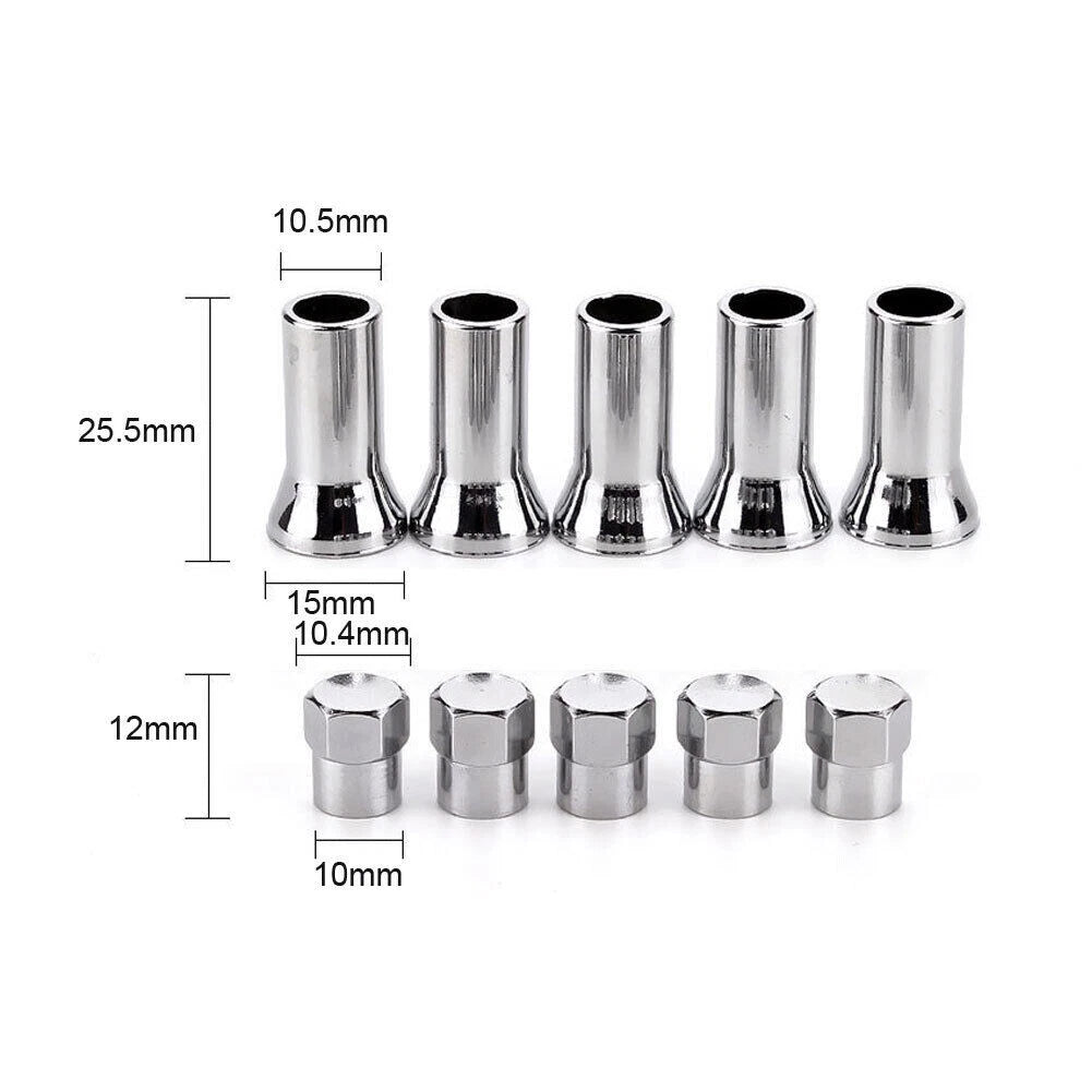 20Pc Chrome Valve Stem Caps for Car/Bicycle