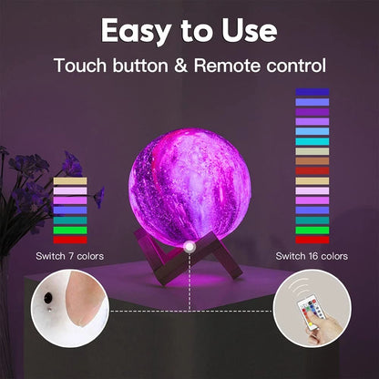 5.9 Inch LED Moon Lamp for Galaxy - 16 Colors Multicolor