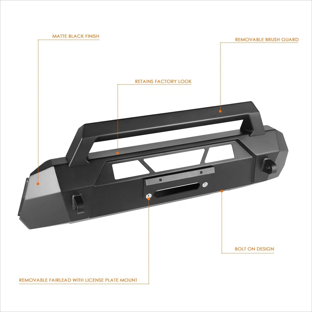 Offroad Front Center Mount Bumper for Toyota Tacoma (2016–2023)